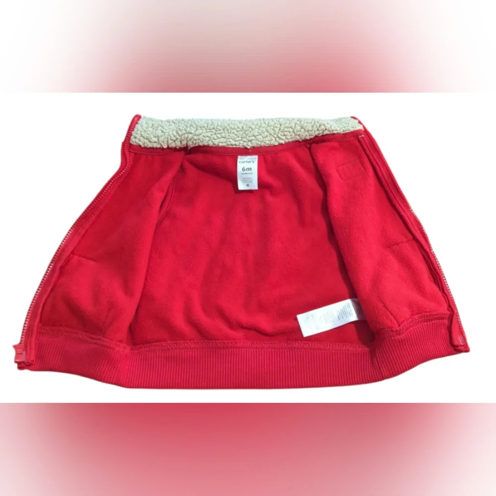 Carter's Red Fleece Baby Vest Size 6 Months.